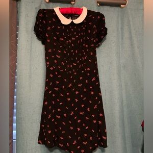 Charming Black and Red Floral dress